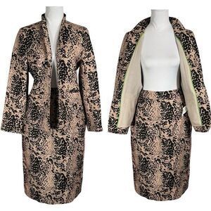 NWT J.Crew Leopard Print Skirt Suit Size 8 6 Blazer & Skirt Set